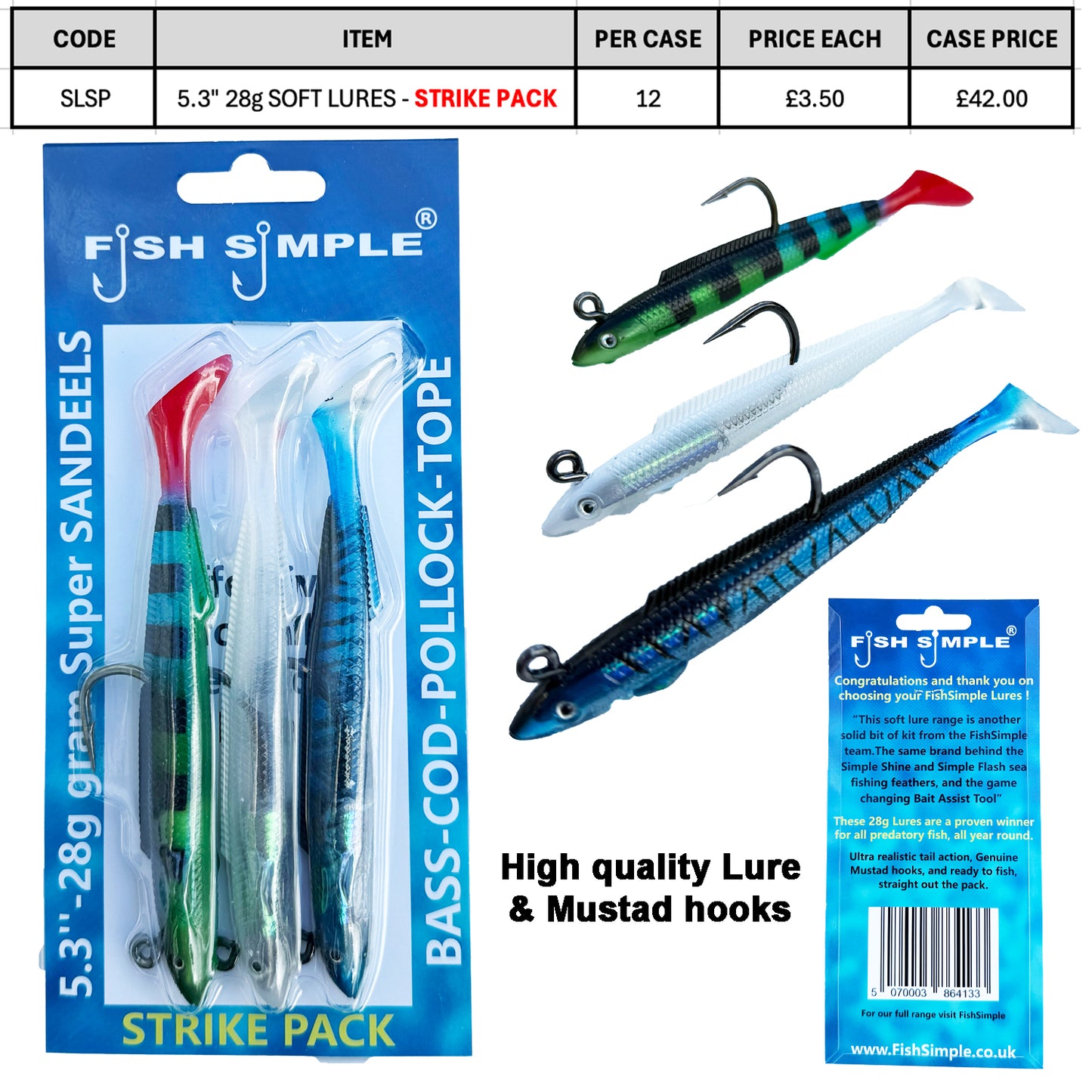 12 PACKS PER CASE, Strike Pack 28g Lure. RRP £9.99 each Over 100% profit