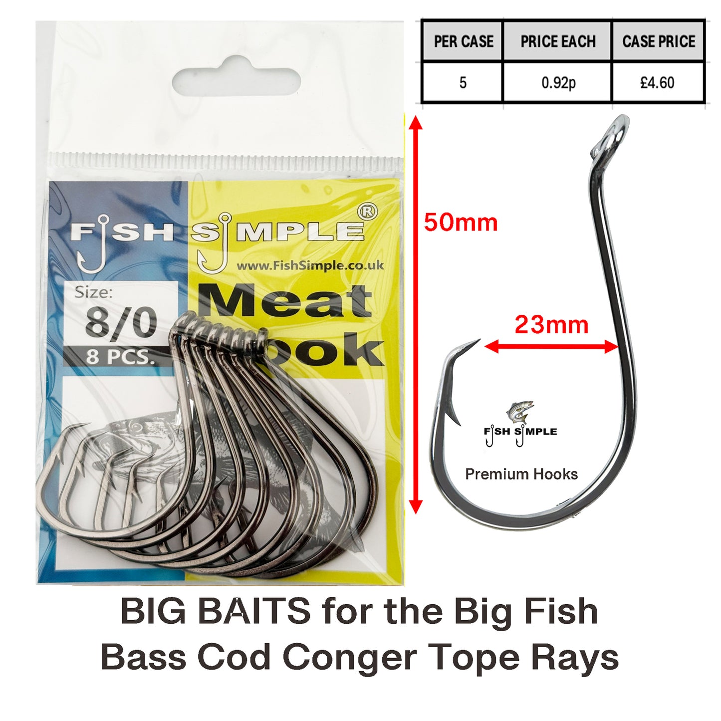 5 PACKS PER CASE, Top Quality Circle hooks Over 100% profit